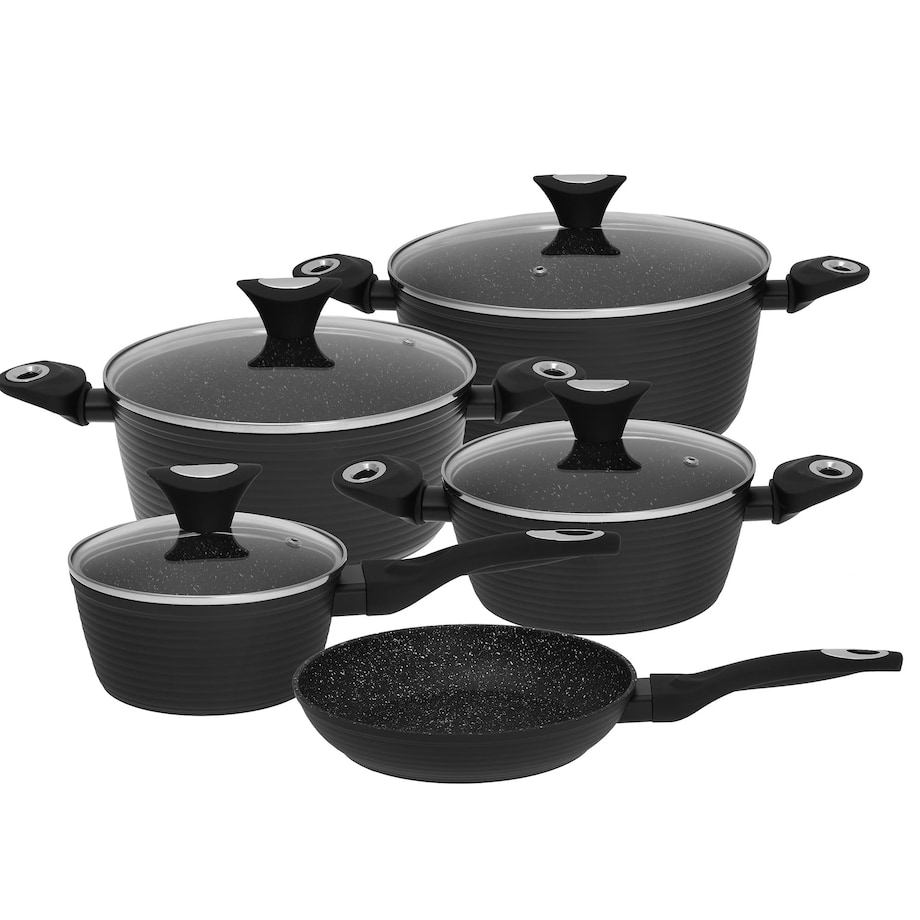 Zestaw garnków z powłoką granitową Marmo 12 ele. KLAUSBERG