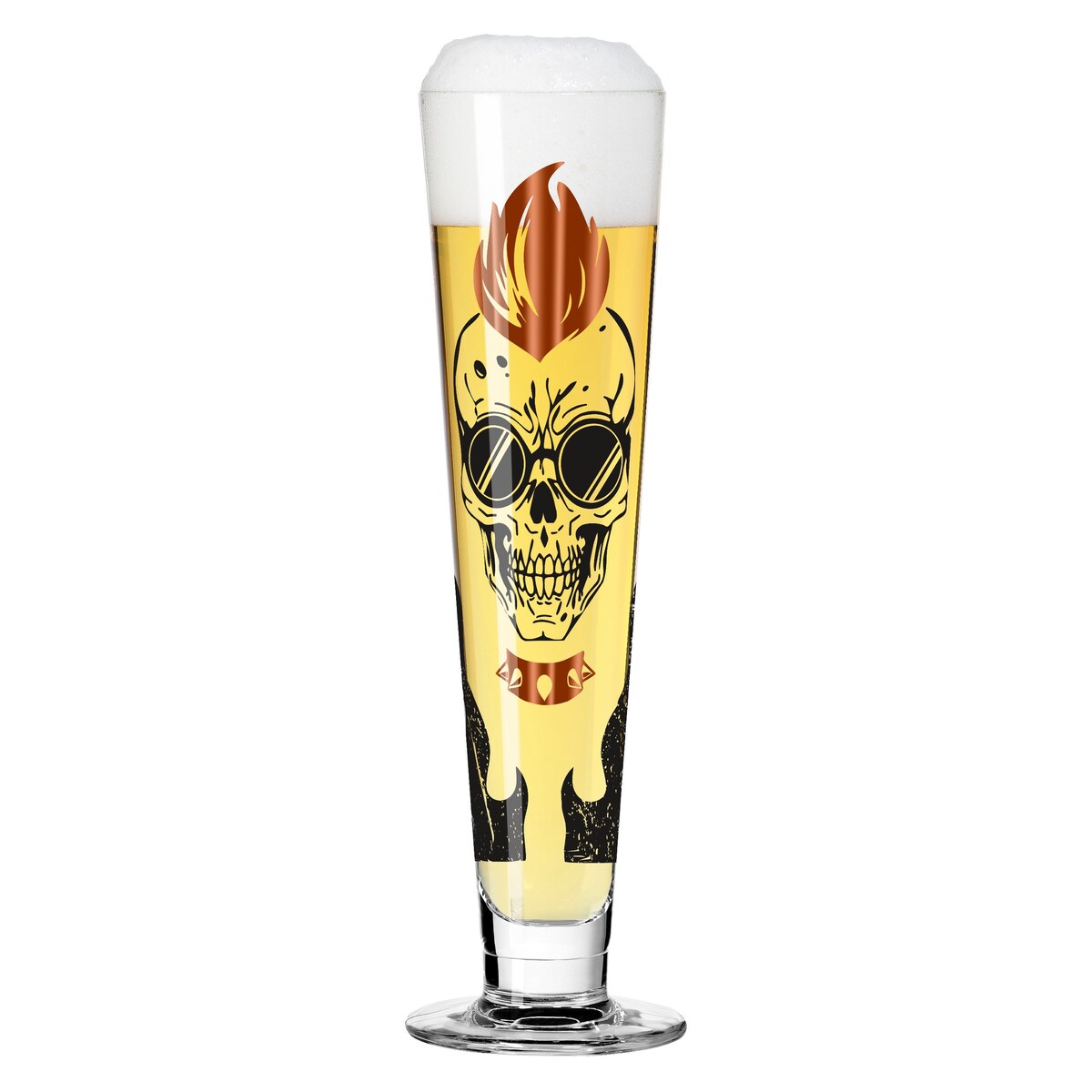 Ritzenhoff Szklanka do piwa kryształ 385 ml Heldenfest motyw czaszka tatuaż premium