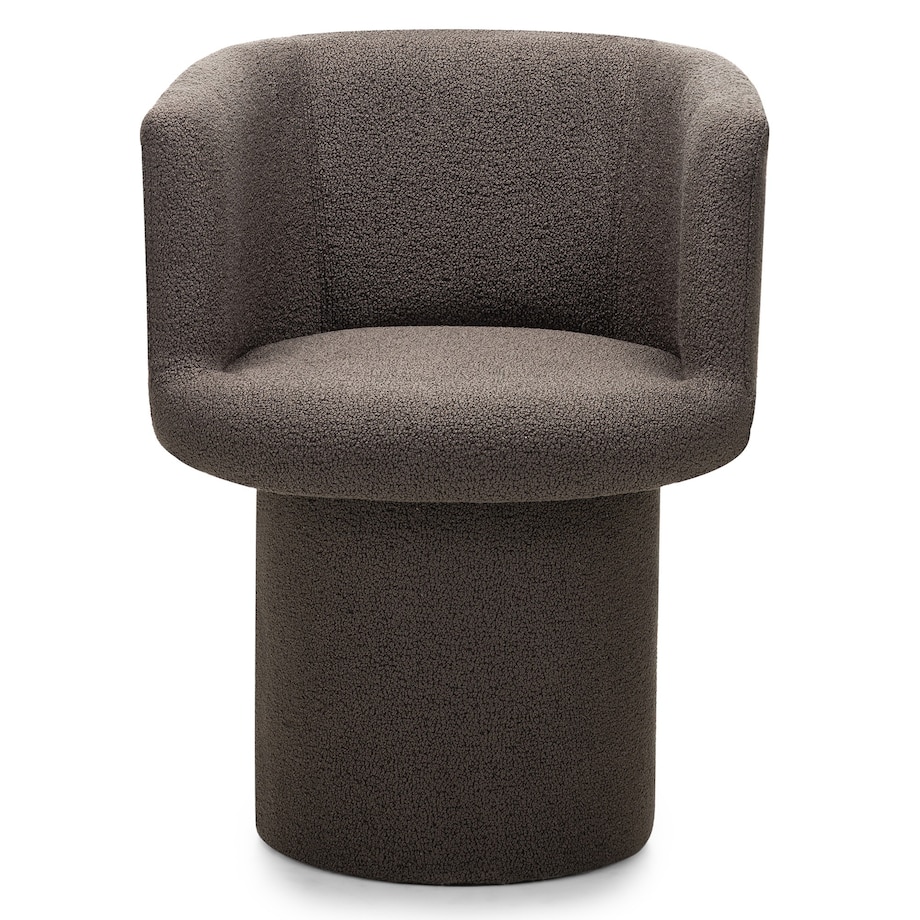 Fotel obrotowy, bouclé, ciemnobrązowy Haco