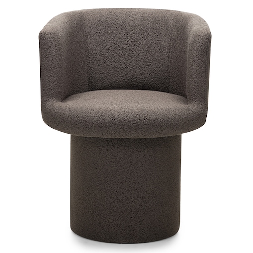 Fotel obrotowy, bouclé, ciemnobrązowy Haco