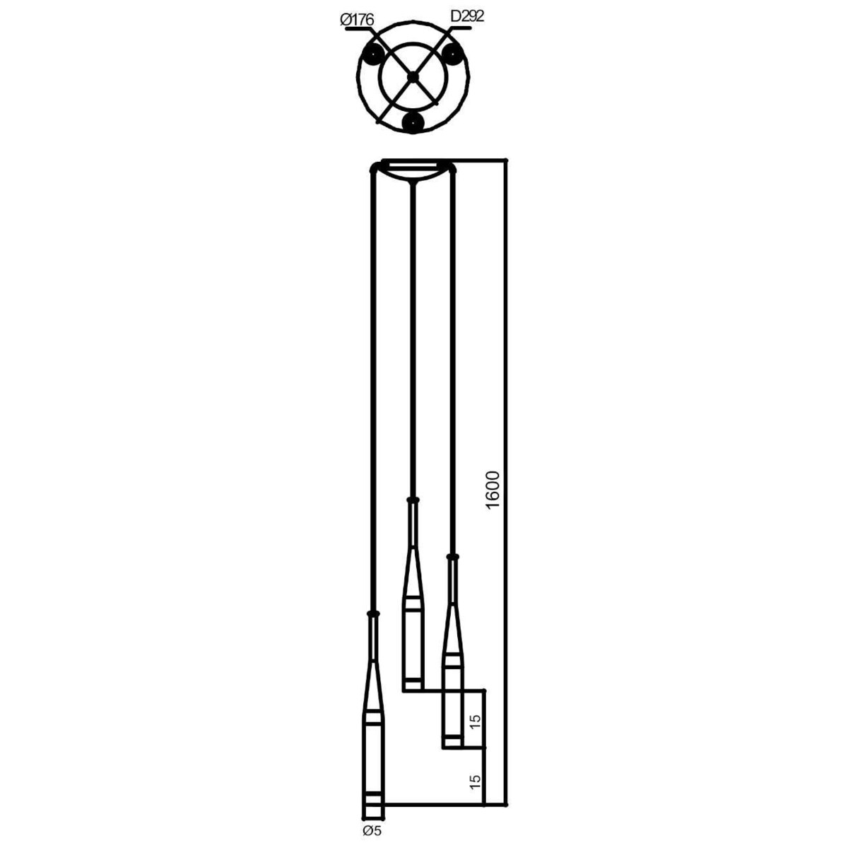 LAMPA wisząca CONTE MD1998A-3GL Zumaline metalowa OPRAWA loftowy ZWIS kaskada tuby złote