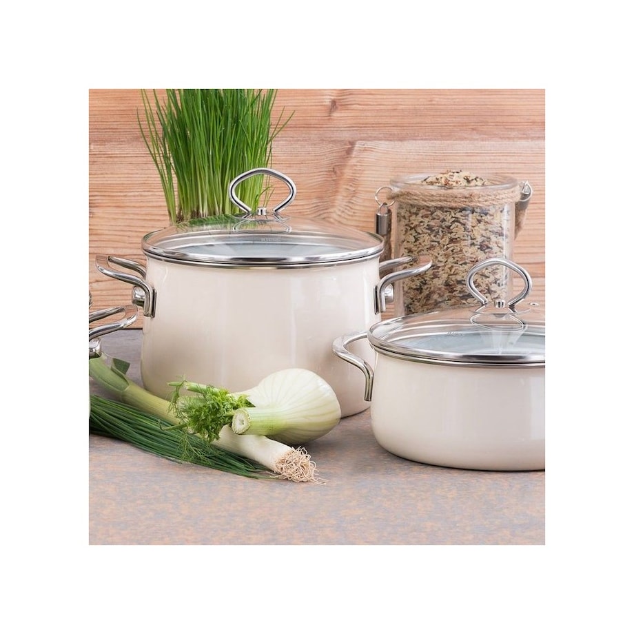 Riess garnek wysoki z pokrywą 6,5l 24cm Avorio R0705011