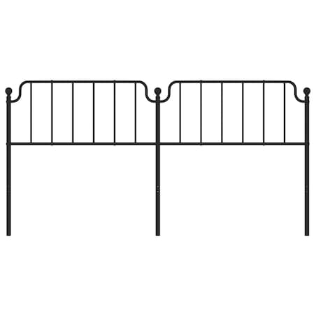 vidaXL Metalowe wezgłowie, czarne, 200 cm