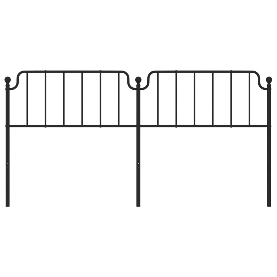 vidaXL Metalowe wezgłowie, czarne, 200 cm