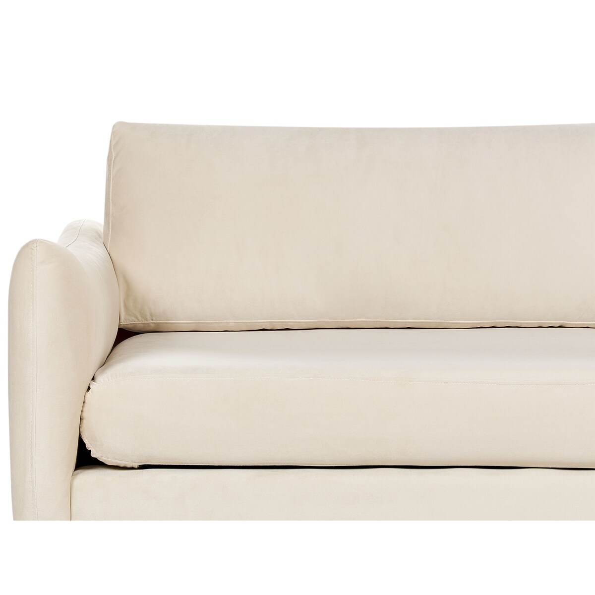 Sofa 3-osobowa welurowa jasnobeżowa VINTERBRO