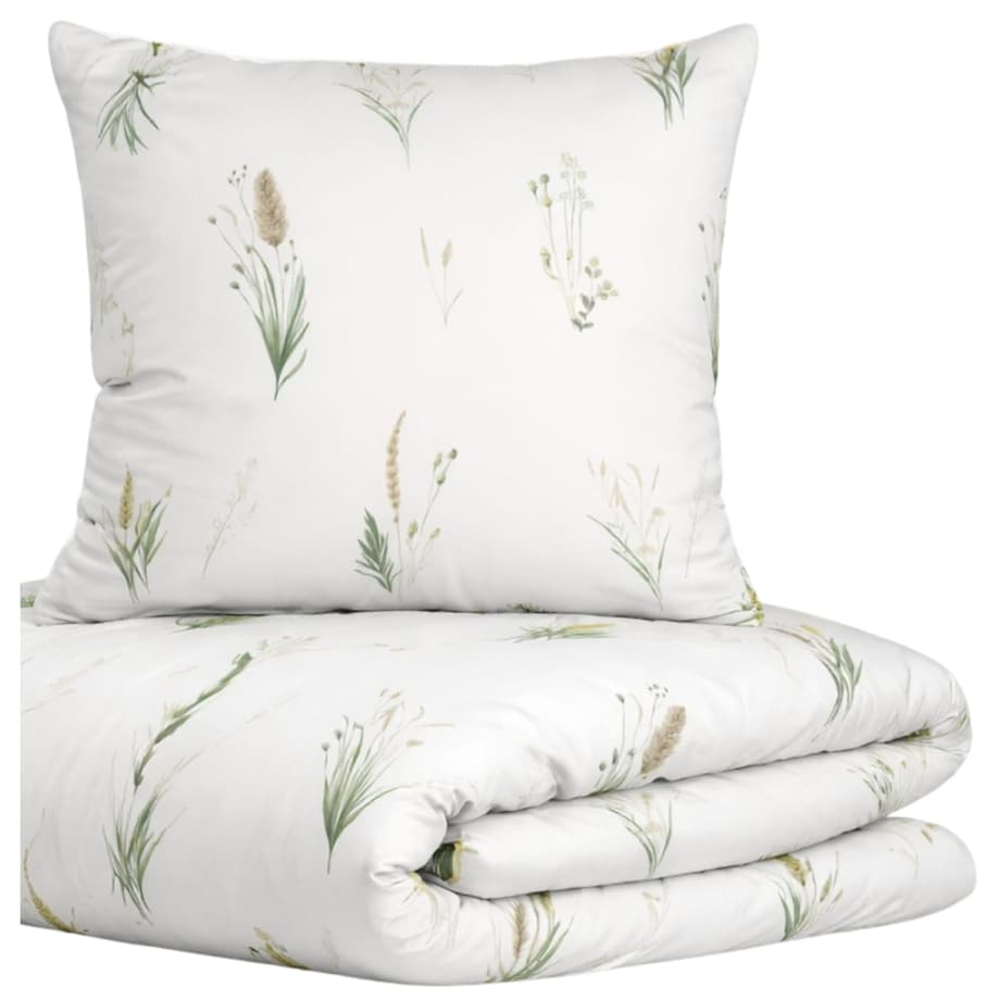 Pościel bawełniana 160x200 cm Kłosy Polne Białe wiosna