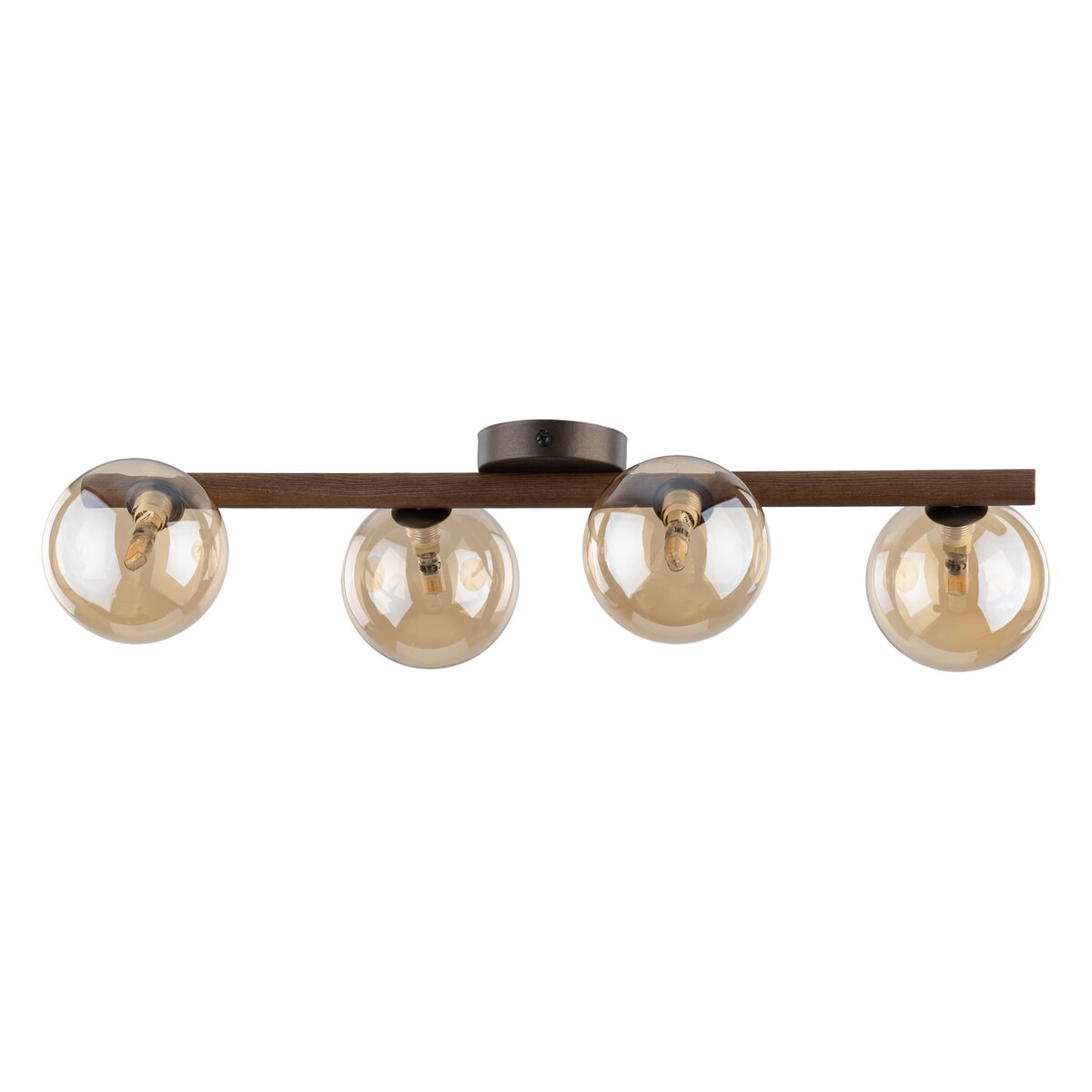 Lampa sufitowa TK Lighting ESTERA WOOD 11094, 4xG9, drewno, bursztynowe szkło, brąz