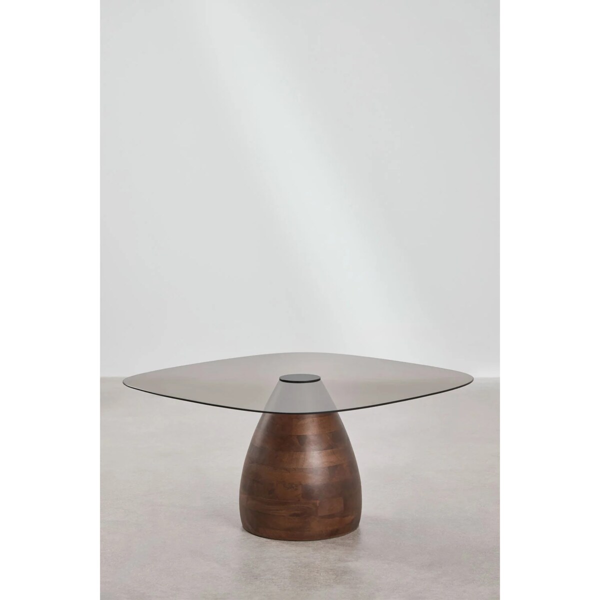 Komplet dwóch stolików z drewna mango i hartowanego szkła Mariana