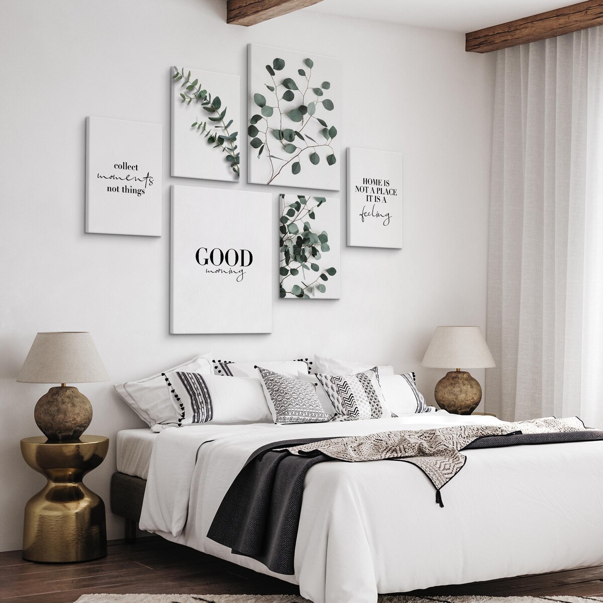 Zestaw Obrazów Drobne Liście EUKALIPTUSA 90x80cm