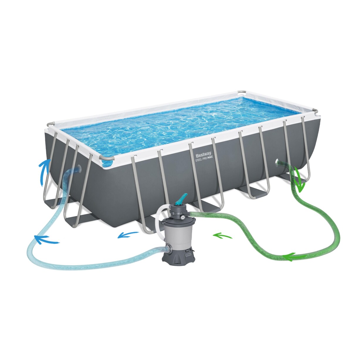 Basen ogrodowy stelażowy 488x244x122 Bestway 10w1