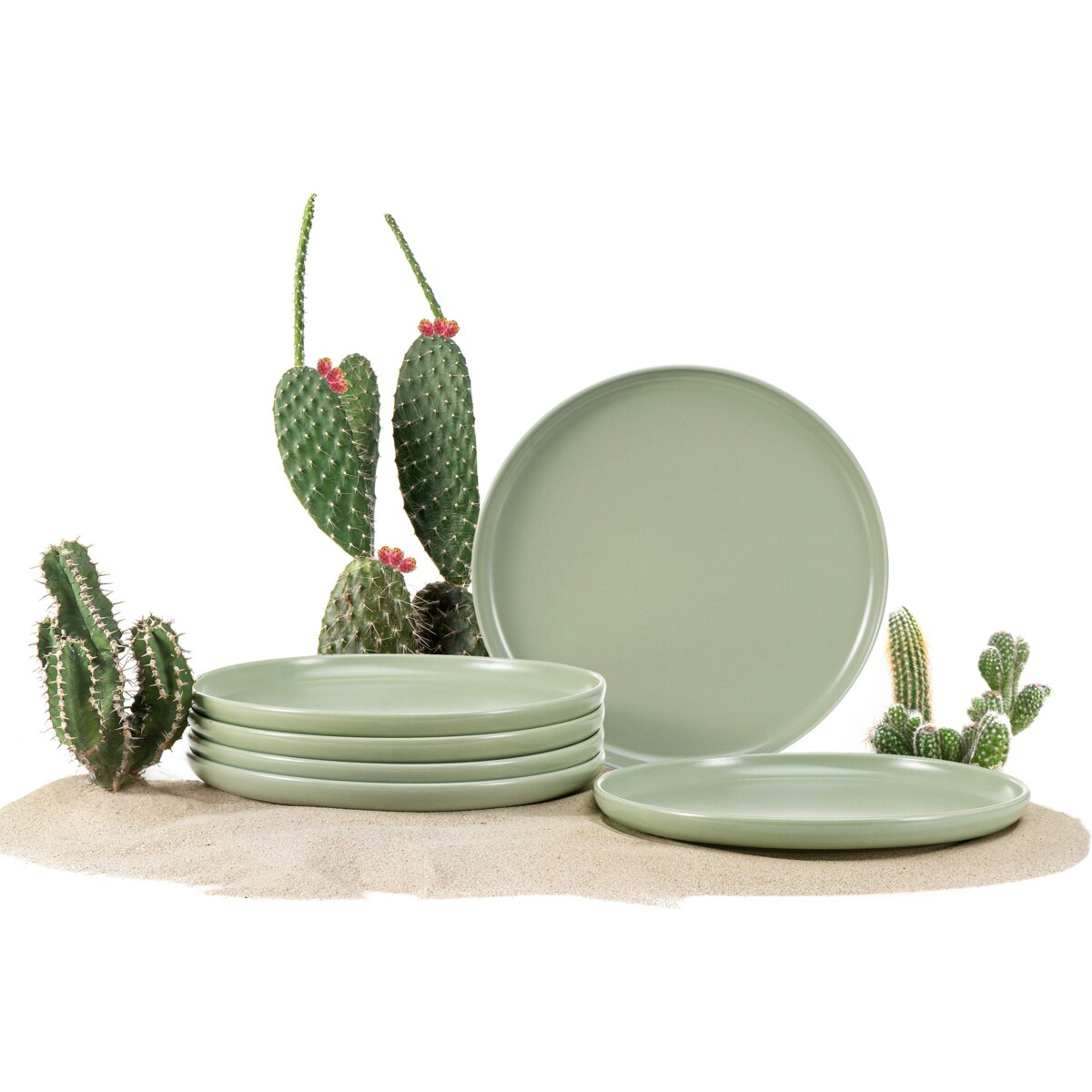 Konsimo VICTO Talerz deserowy 6szt., pistacjowy