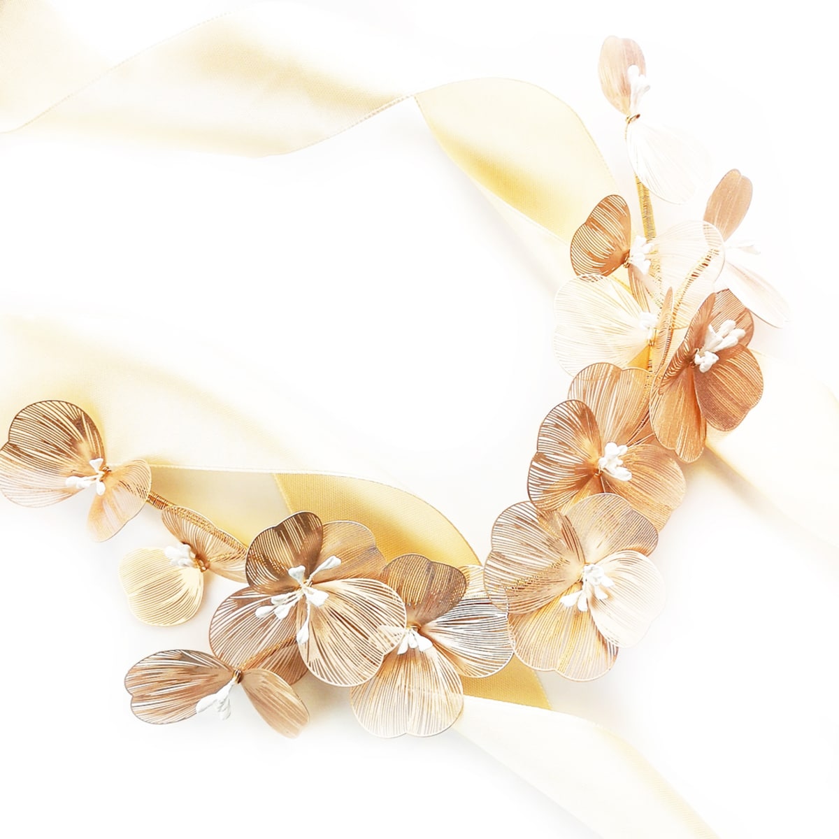 Kwiatowa gałązka złota, rose gold- modern boho