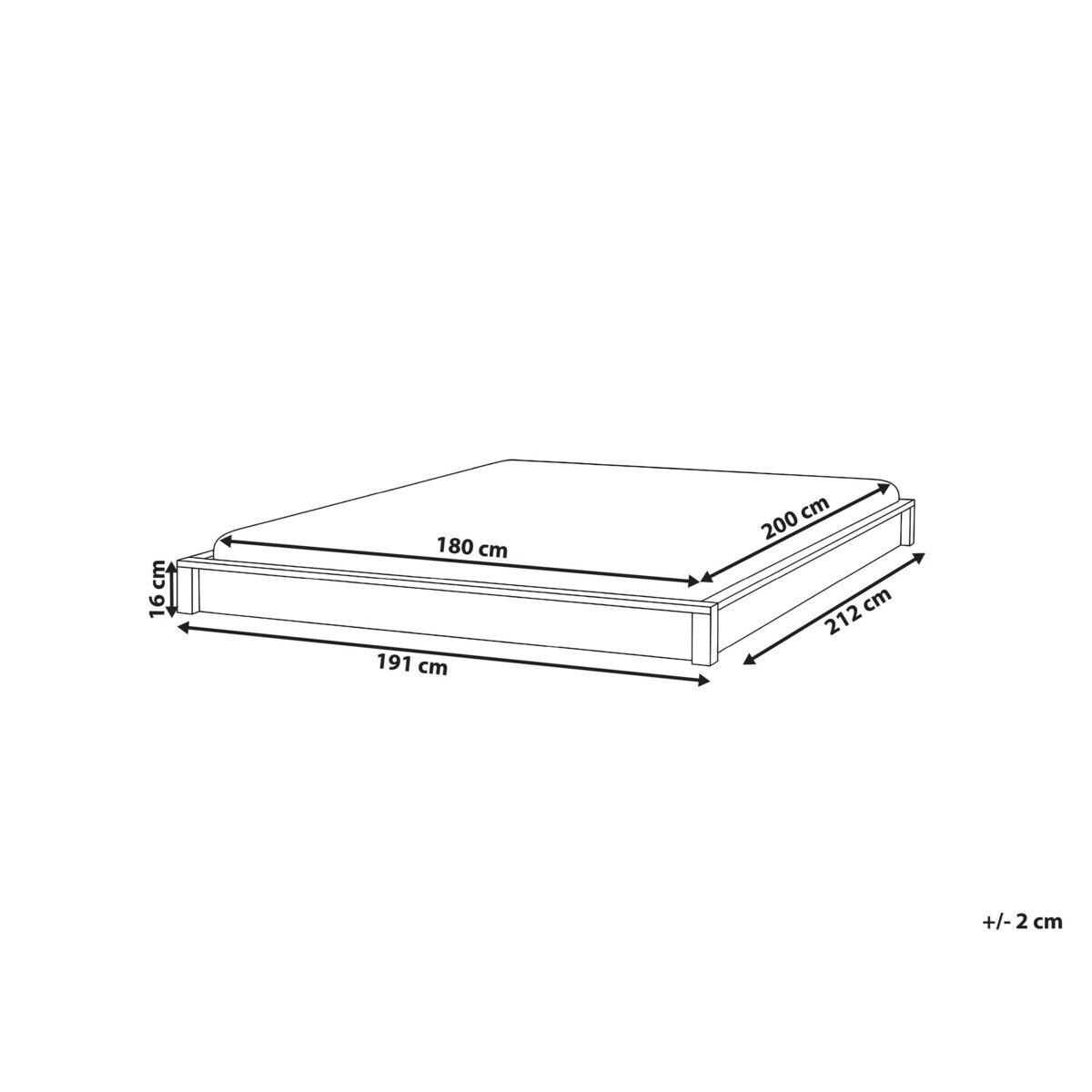Łóżko bez zagłówka Drewno ANTRAS 180 x 200 cm Ciemnobrązowy