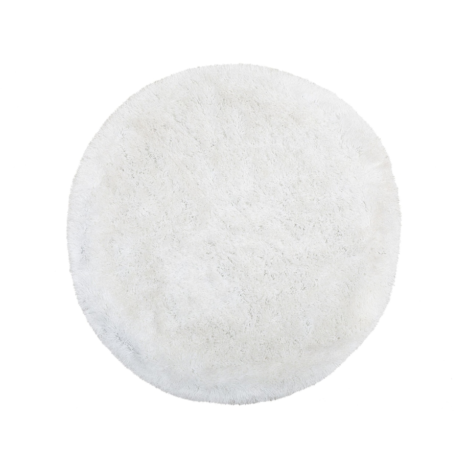 Dywan shaggy okrągły ⌀ 140 cm biały CIDE