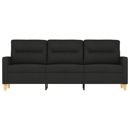 vidaXL Sofa 3-osobowa, czarna, 180 cm, tapicerowana tkaniną