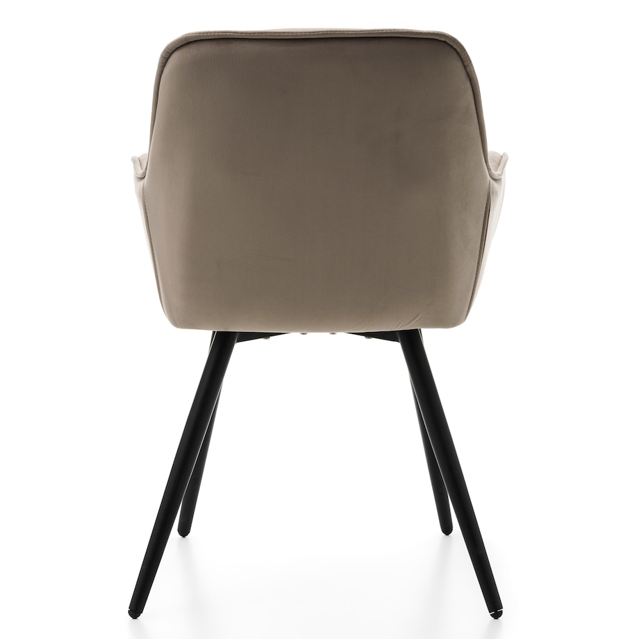 Krzesło tapicerowane pikowane do salonu jadalni welurowe SIENA ciemnobeżowe