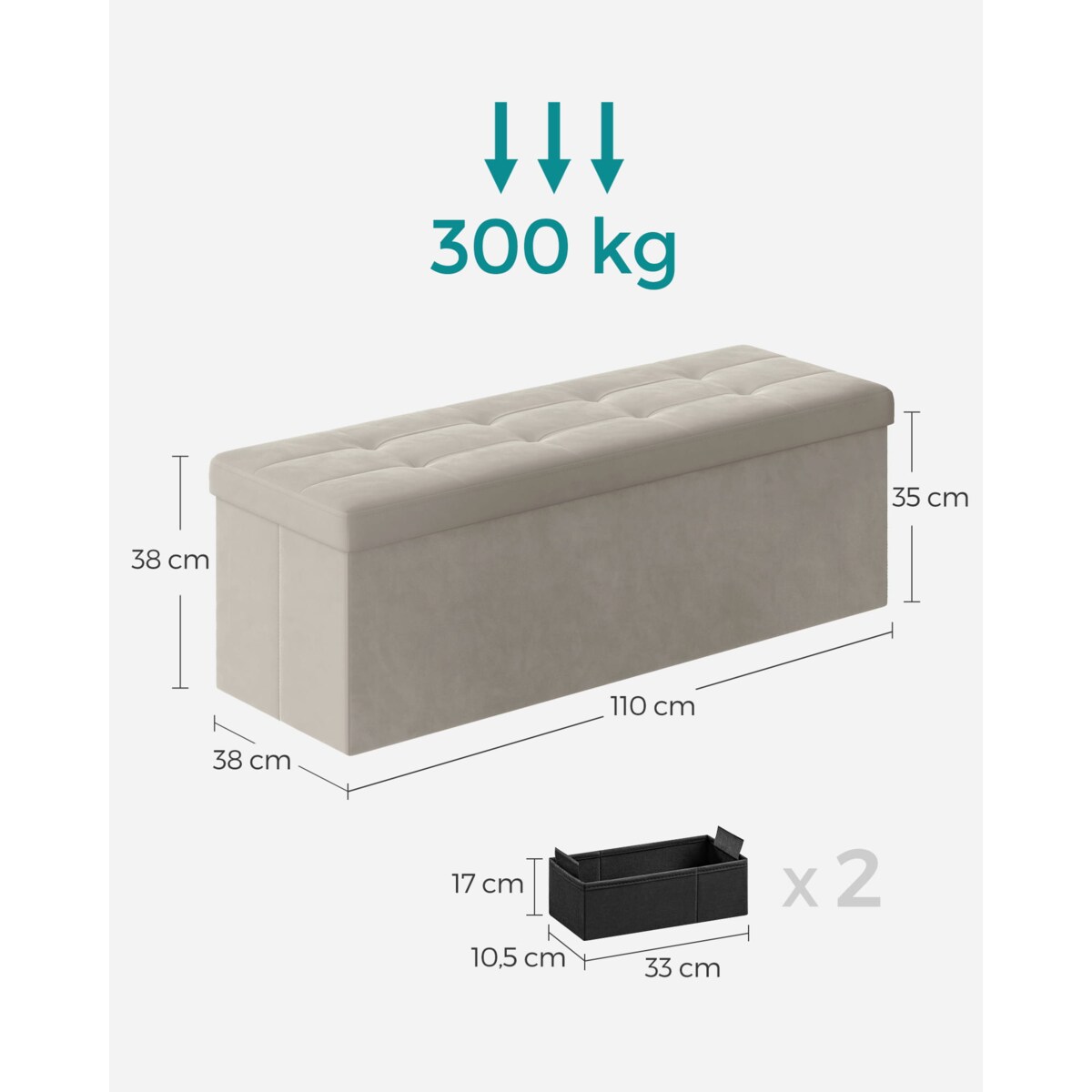 Pufa 110X38X38 Cm Kremowa Biel