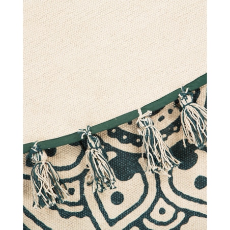 Dywan okrągły bawełniany ø 120 cm orientalny nadruk kremowo-zielony IRICE