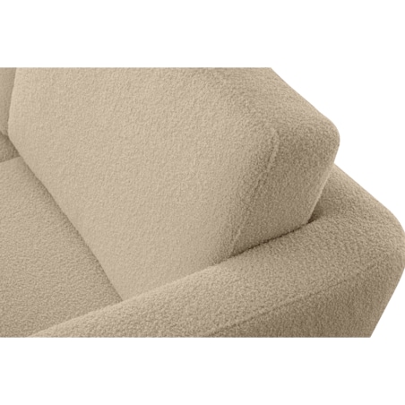 KONSIMO TAGIO Skandynawska 3-osobowa sofa z beżowej tkaniny jagnięcej