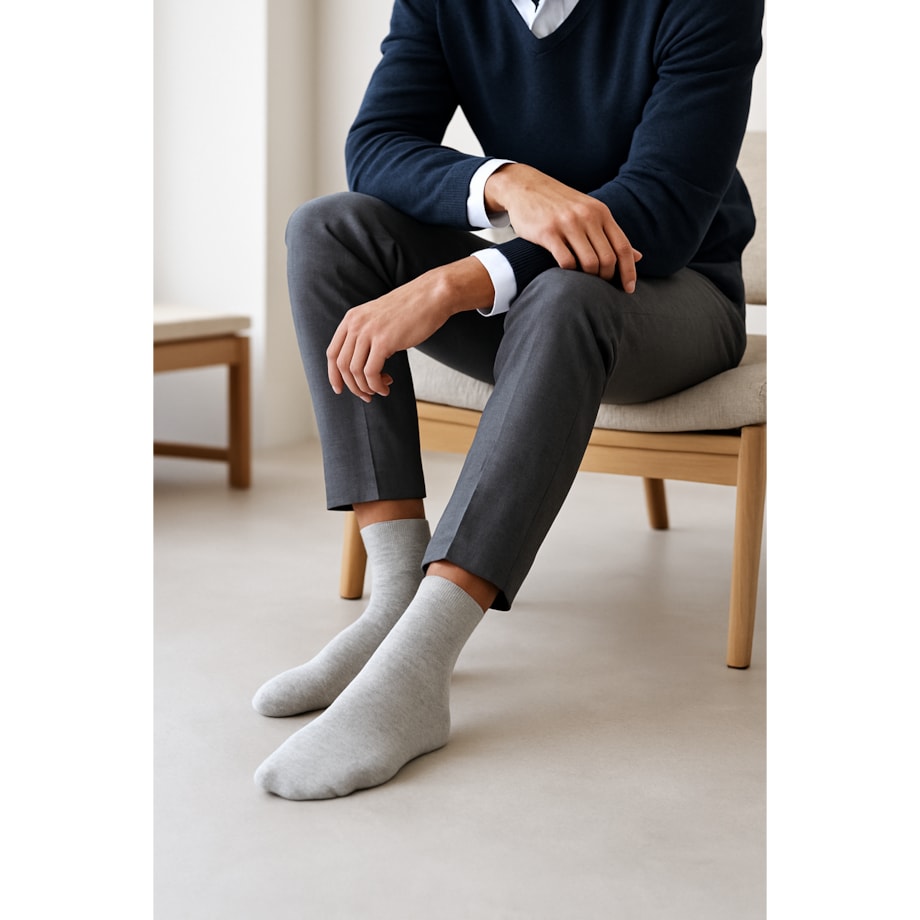 Męskie skarpety szare 39–43 – Bawełna 83% – Miękkie, oddychające