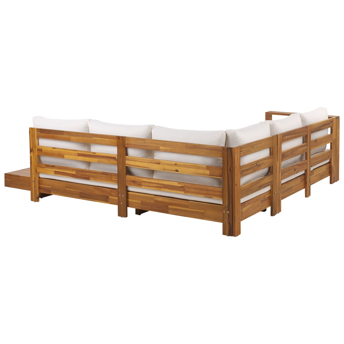 Narożnik ogrodowy ze stolikiem dla 5 osób MARETTIMO Prawostronny Certyfikowane drewno akacjowe Brązowy