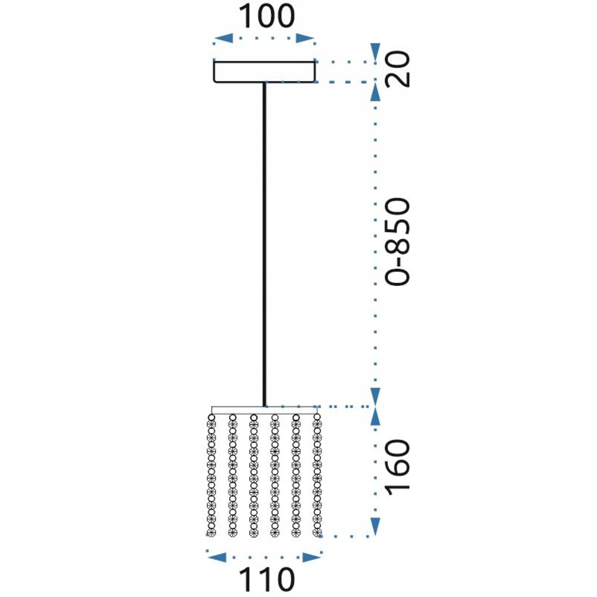 Lampa Sufitowa Wisząca Kryształy Glamour Srebro