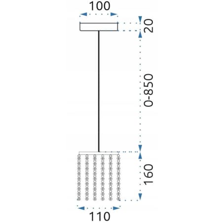 Lampa Sufitowa Wisząca Kryształy Glamour Srebro