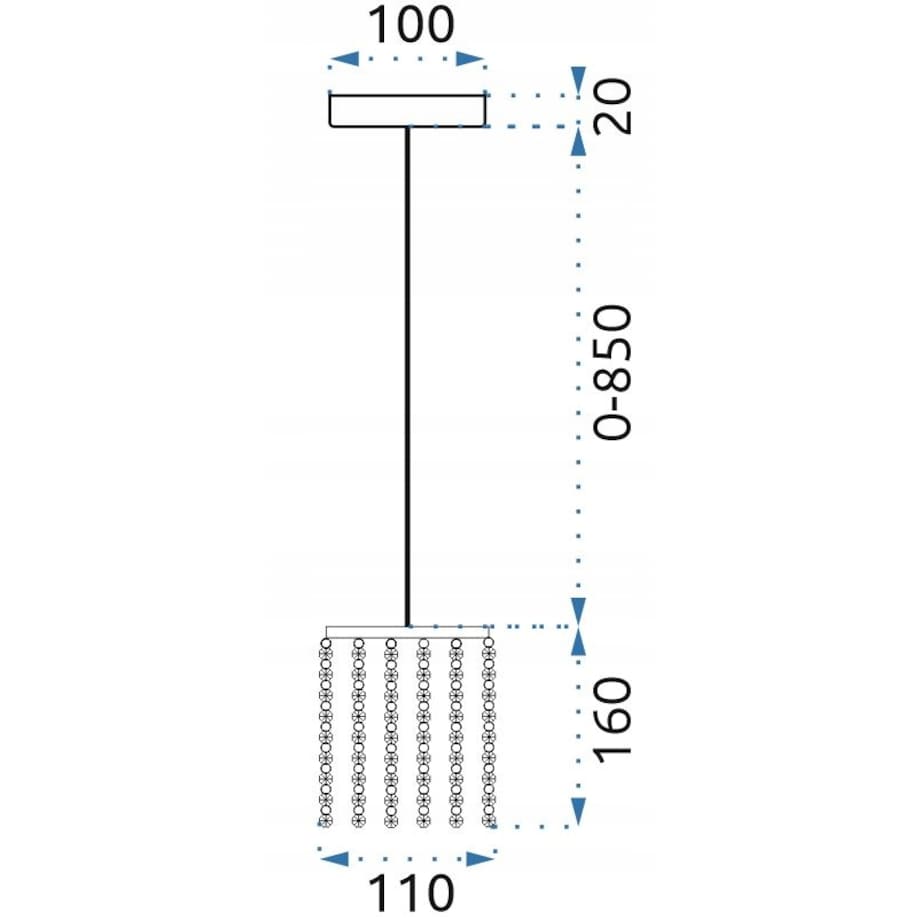Lampa Sufitowa Wisząca Kryształy Glamour Srebro