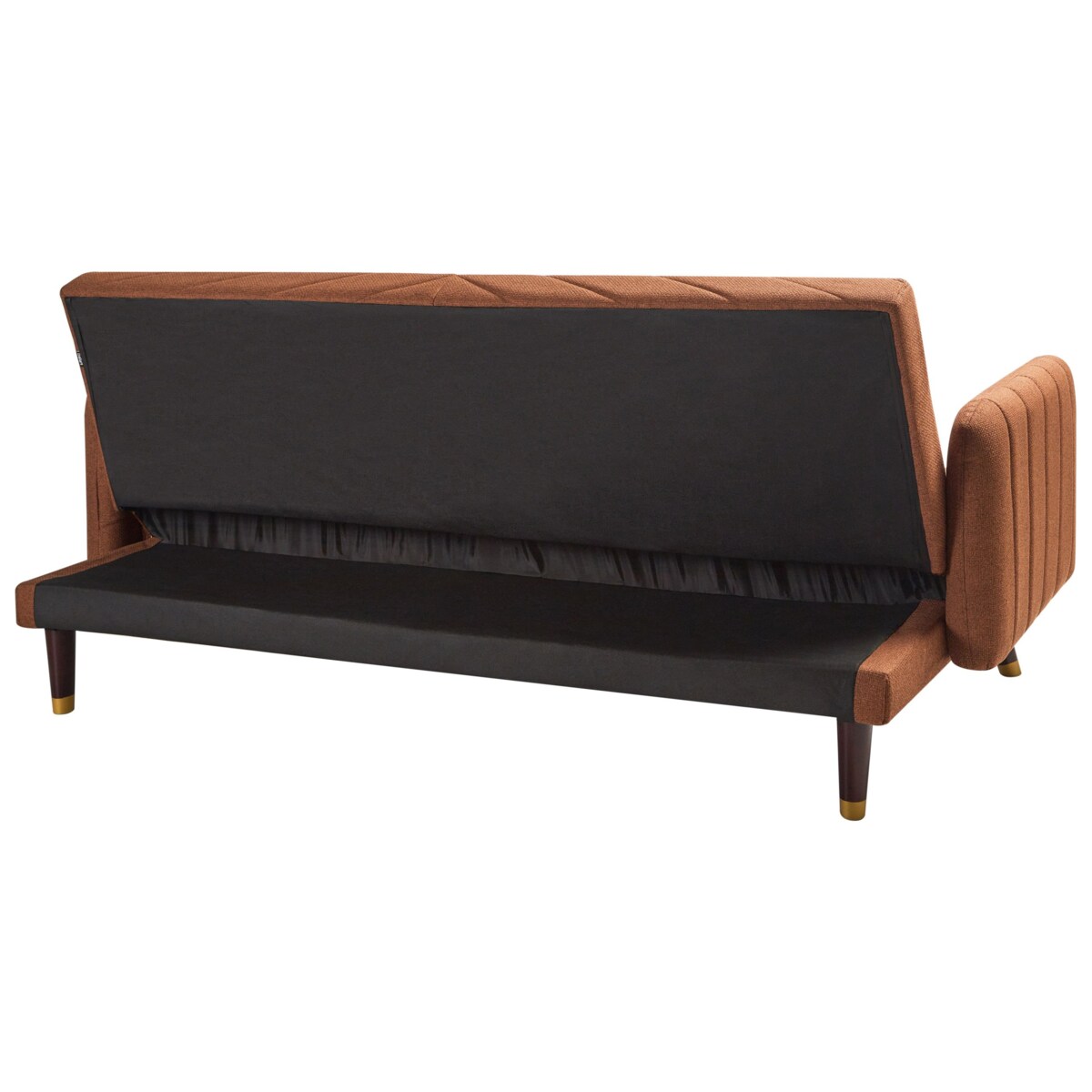 Sofa rozkładana SENJA Pomarańczowy Len syntetyczny