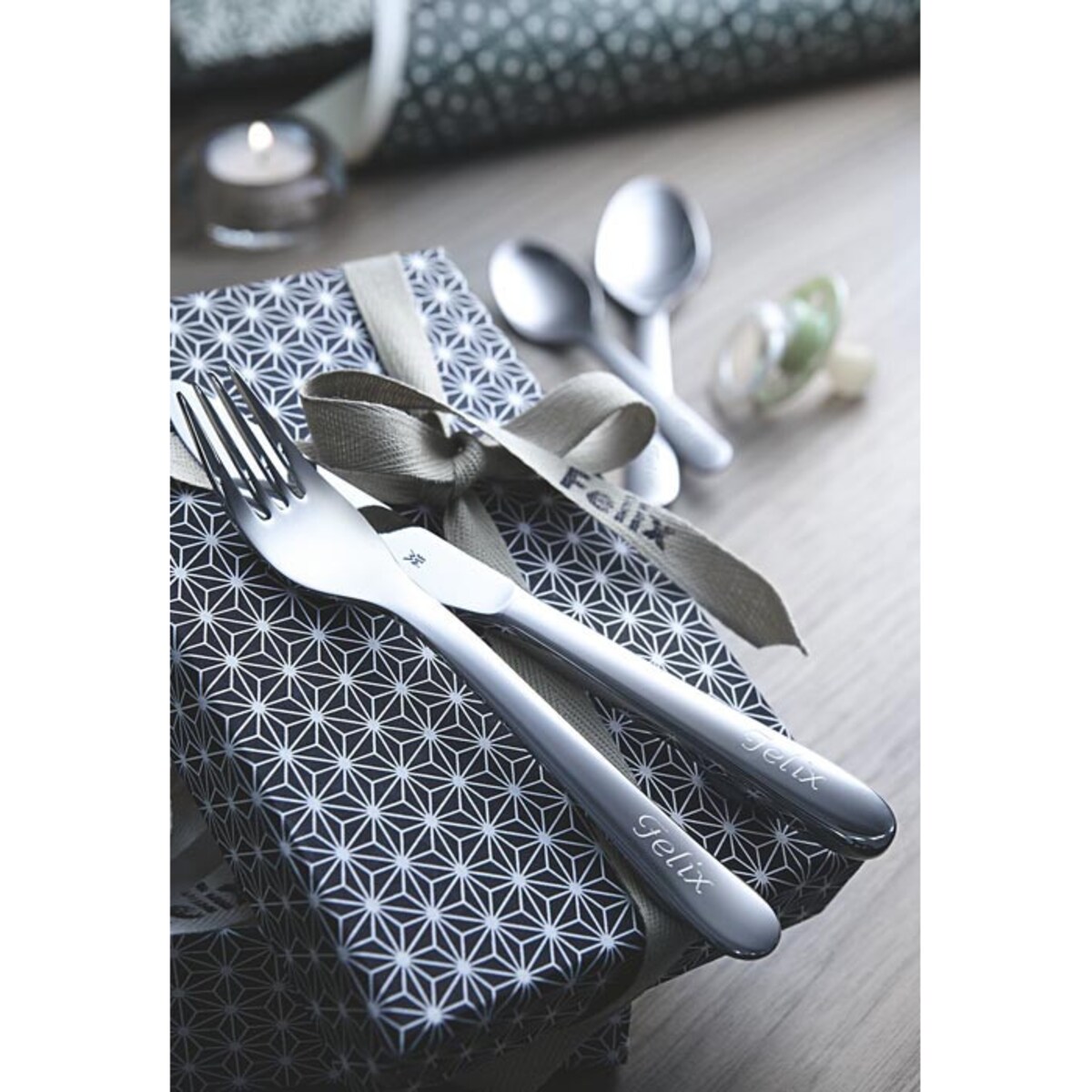 Komplet sztućców dla dzieci do grawerowania stal polerowana, WMF