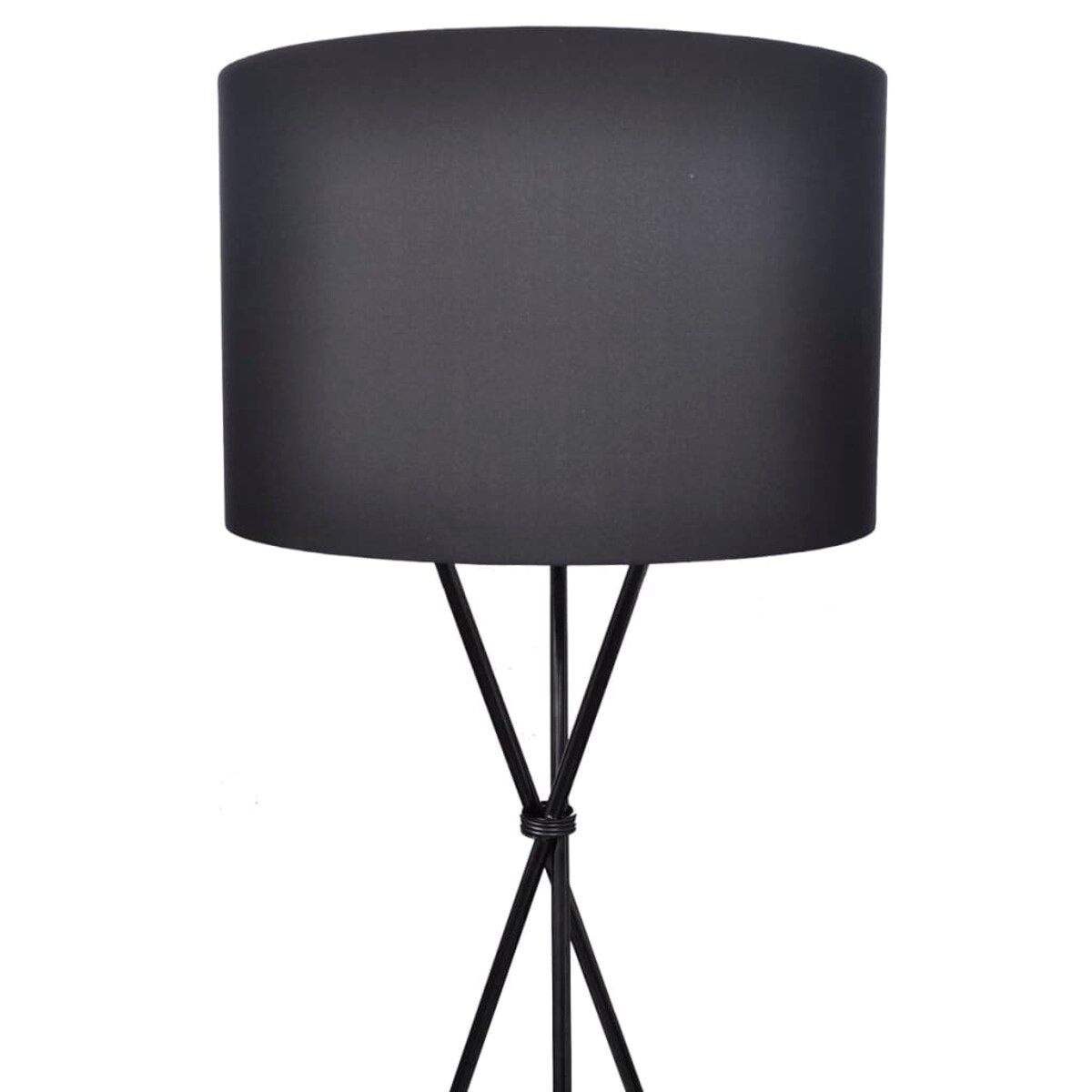 vidaXL Lampa podłogowa na trójnogu, czarna, 139 cm