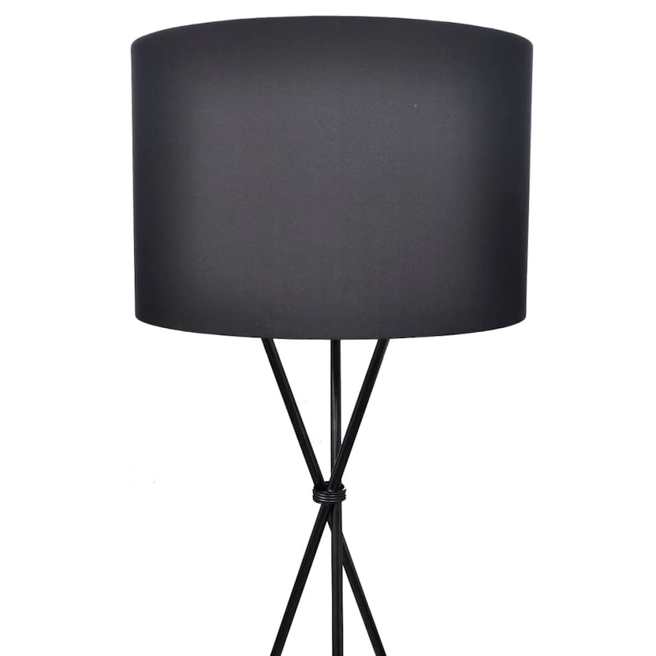 vidaXL Lampa podłogowa na trójnogu, czarna, 139 cm