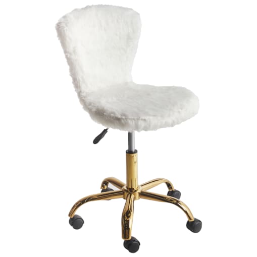 Krzesło biurowe Obrotowy MARGATE Sztuczne futro Biały