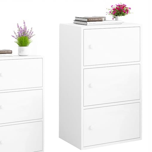 Nowoczesna pojemna komoda szafka biała skandynawski loft retro 3 półki