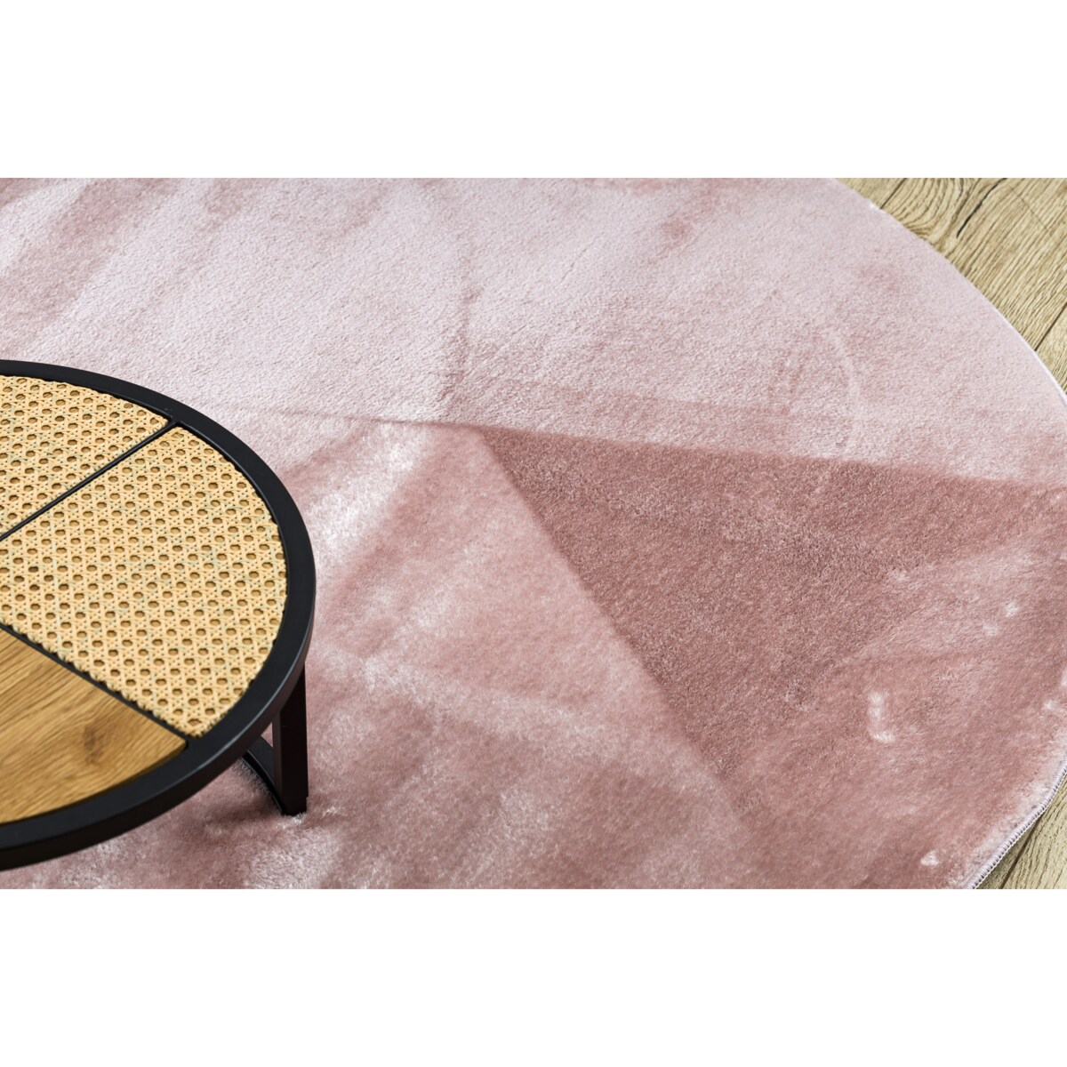 Dywan VISCO koło różowy 8 pluszowy, koło 200 cm