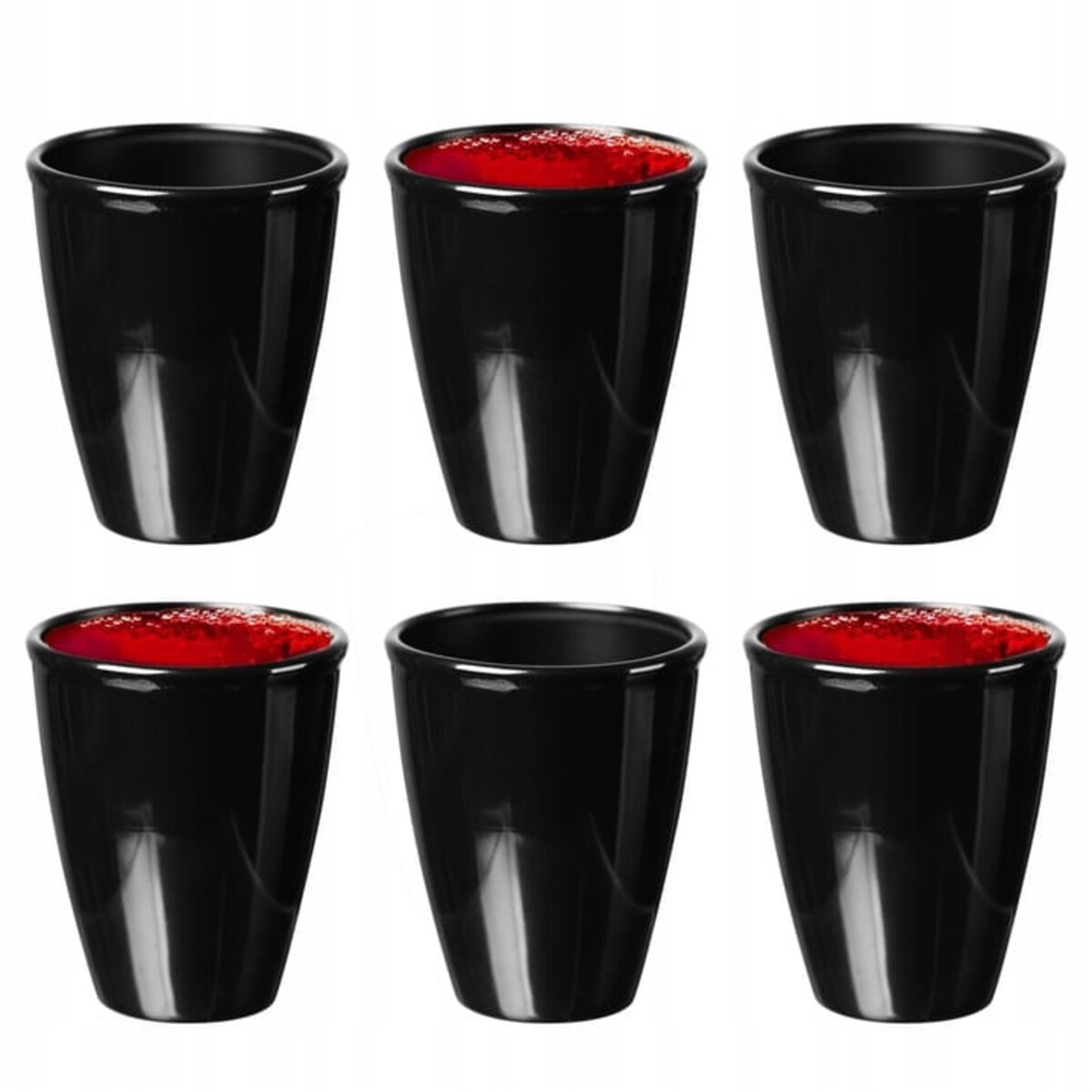 6 x Kieliszek Baryłka 25 ml Czarny Błyszczący