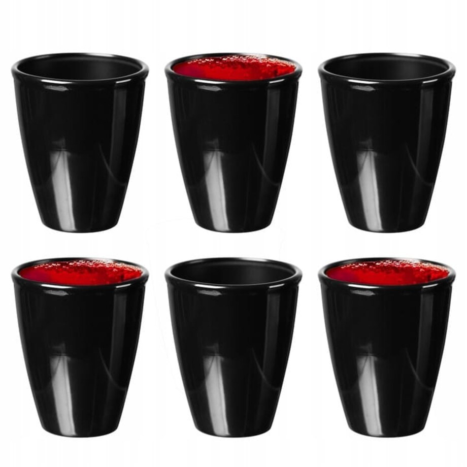 6 x Kieliszek Baryłka 25 ml Czarny Błyszczący