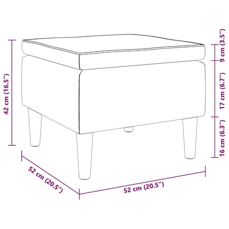 vidaXL Podnóżek z drewnianymi nóżkami, niebieski, obity aksamitem
