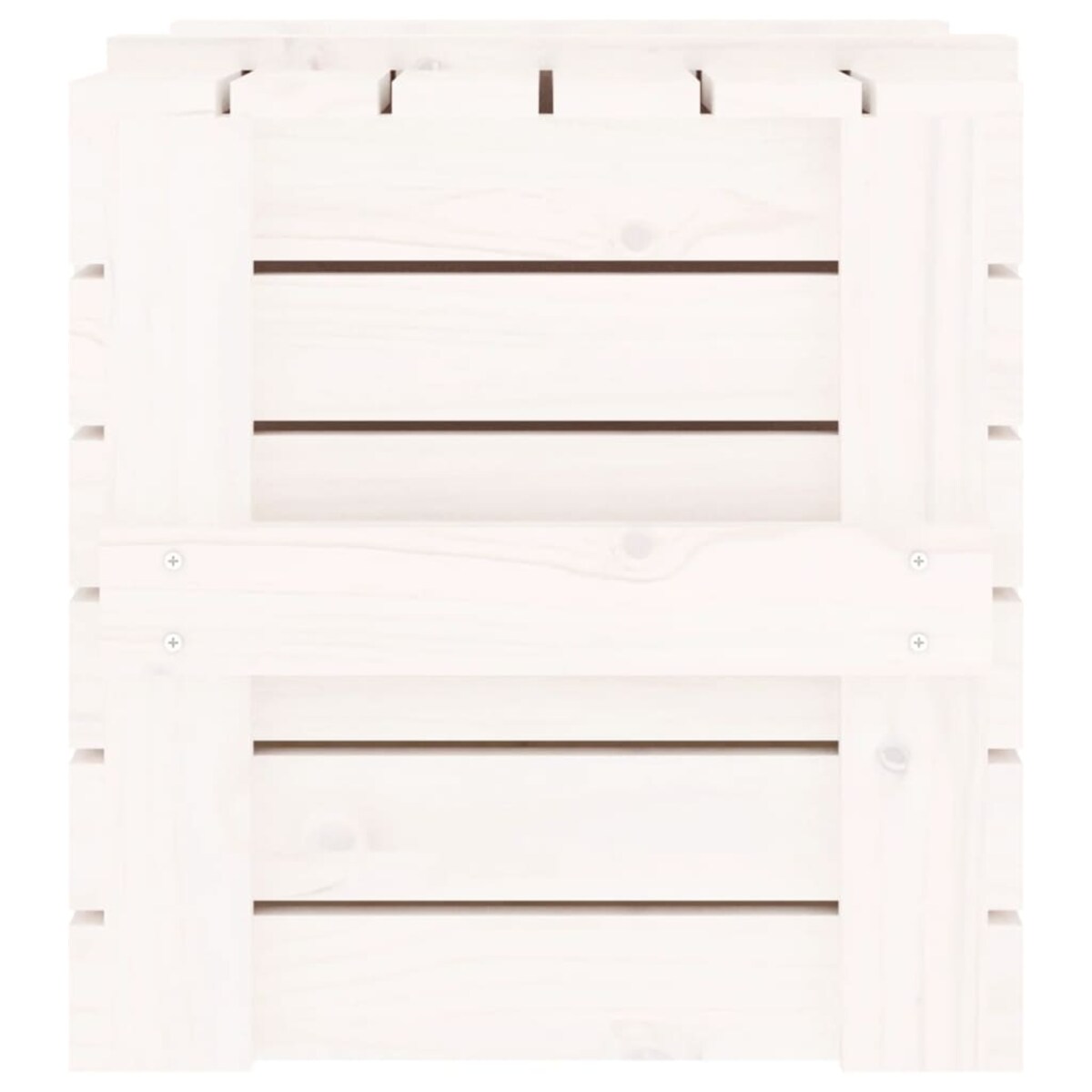 vidaXL Skrzynia do przechowywania, biała, 58x40,5x42 cm, lita sosna