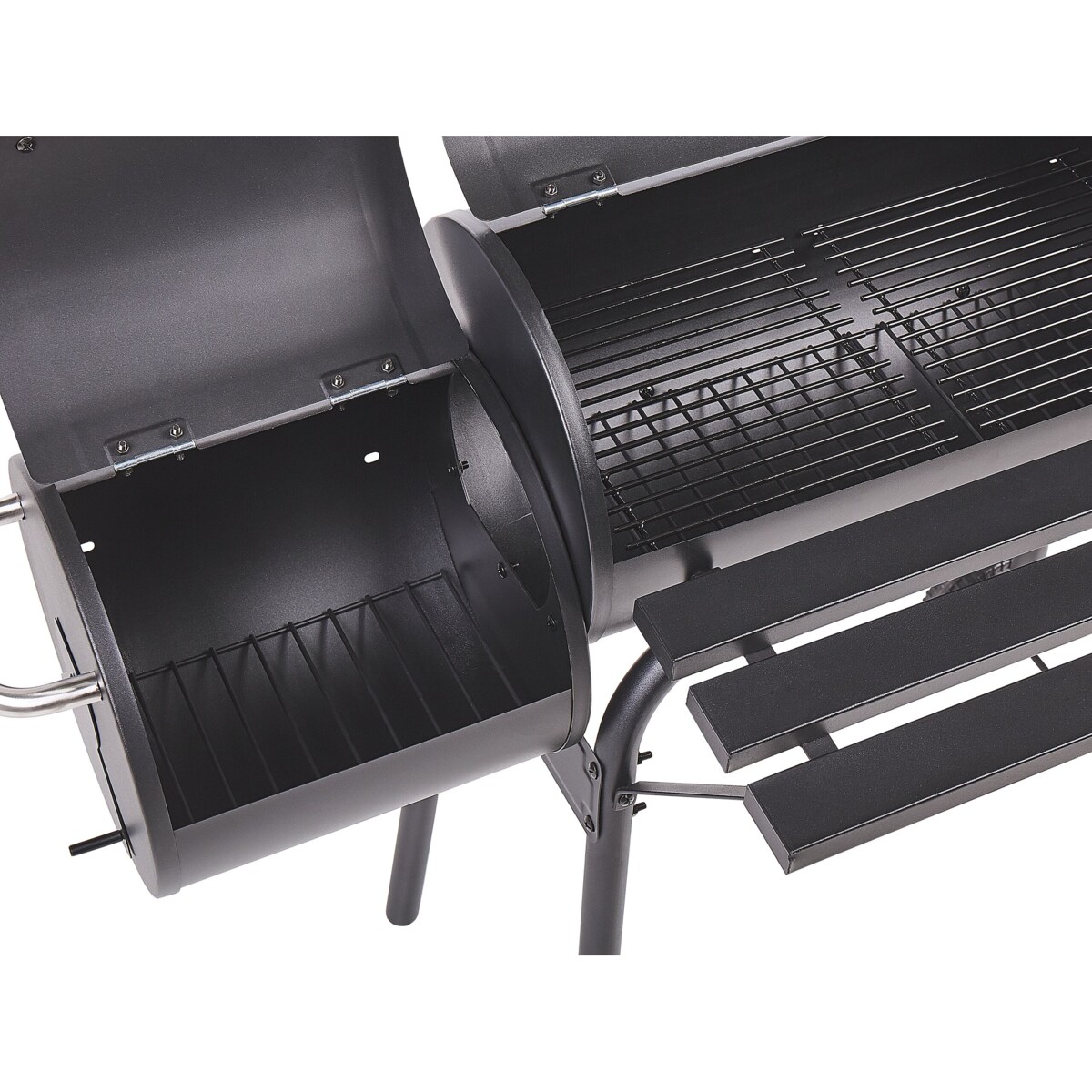 Grill węglowy z wędzarnią czarny KATLA