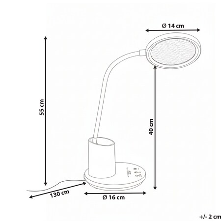 Lampa biurkowa LED VELA Ze ściemniaczem Jasnobeżowy
