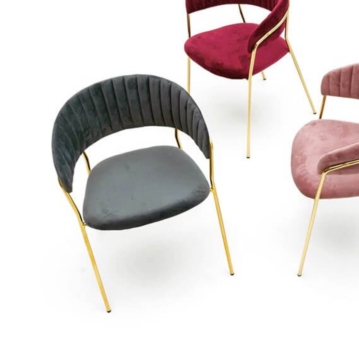 Krzesło z pionowymi przeszyciami Margo KH121100121.11 King Home ciemnoszare