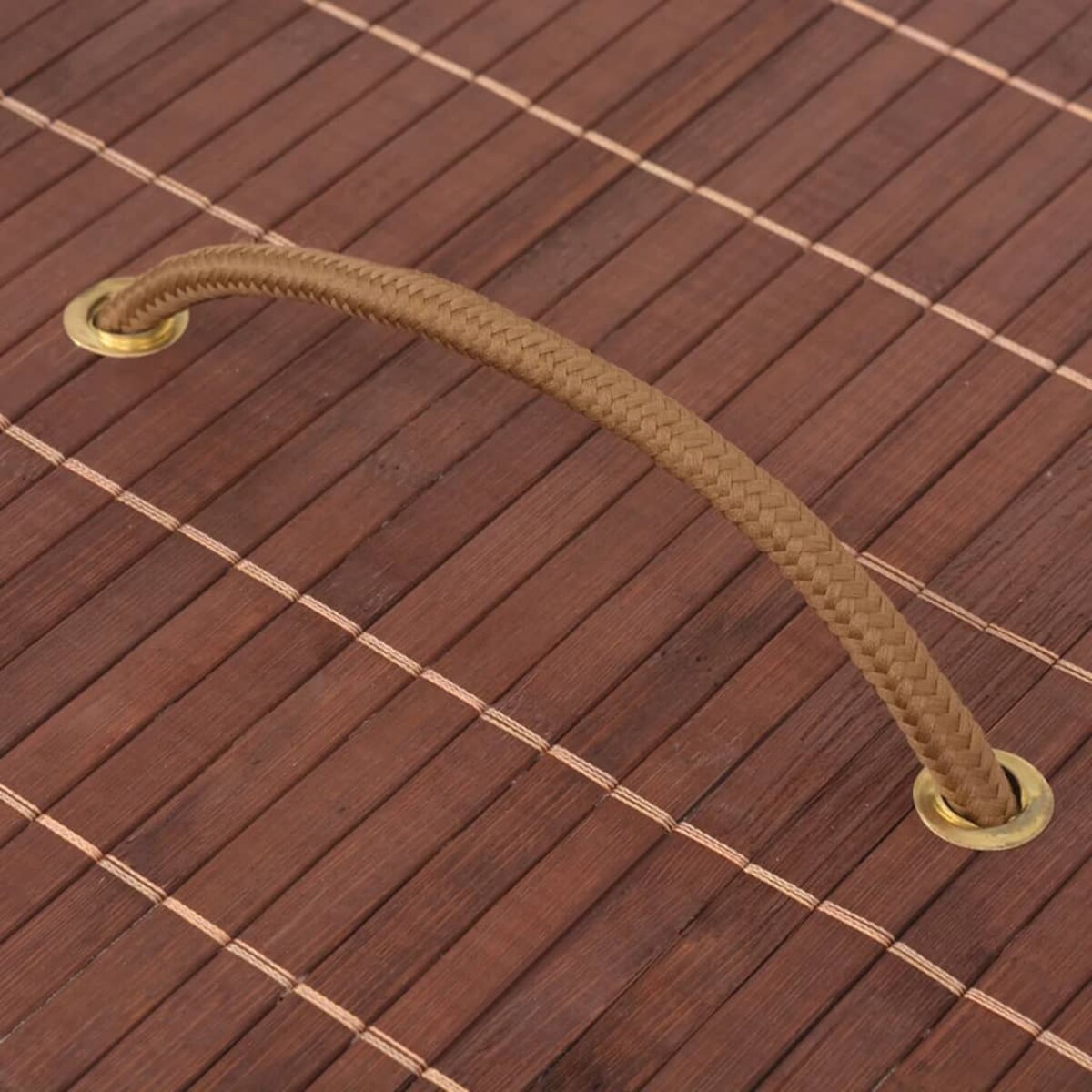 vidaXL Bambusowy kosz na pranie, prostokątny, brązowy