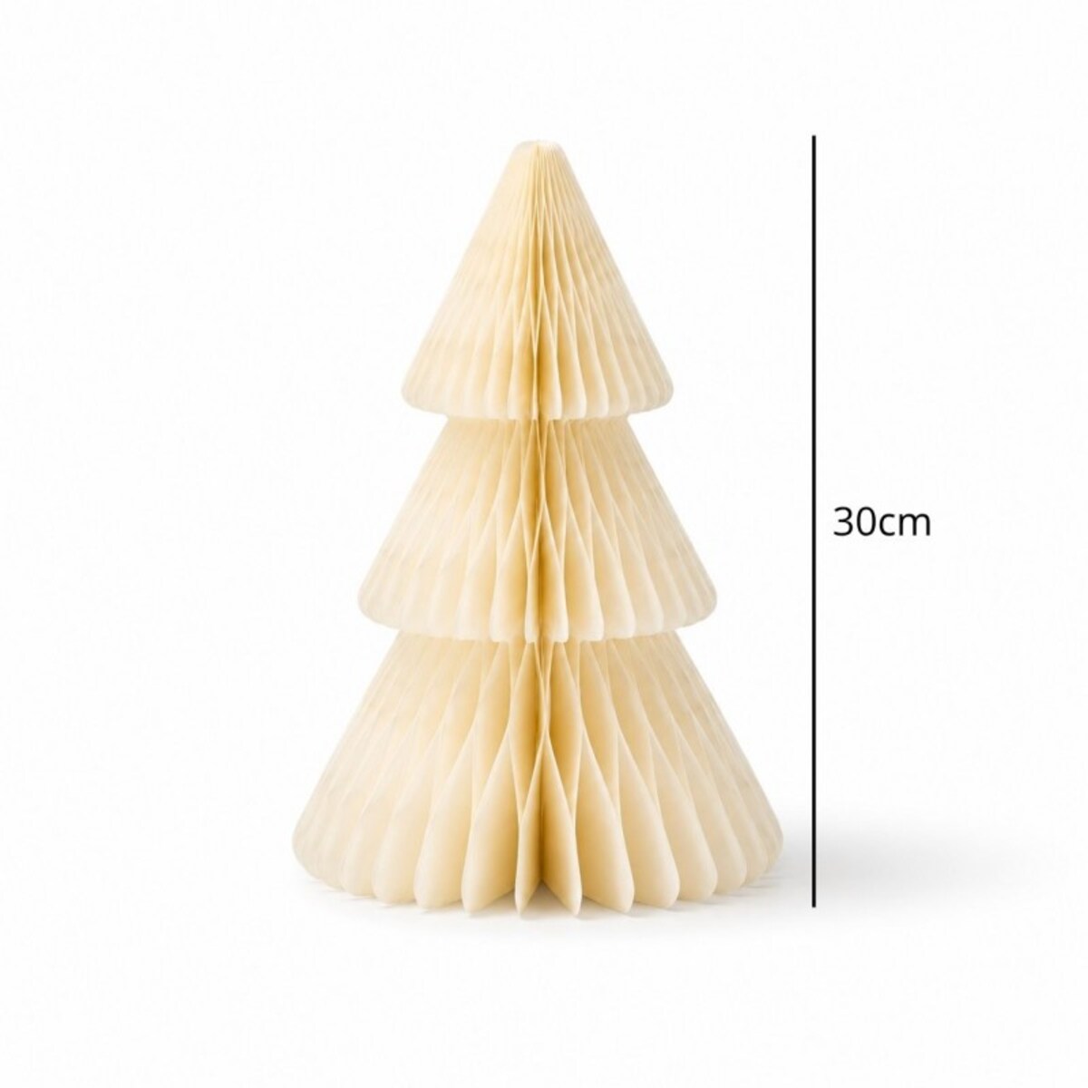 Papierowa dekoracja choinka Bożonarodzeniowa składana, kremowa 30cm WOZ68