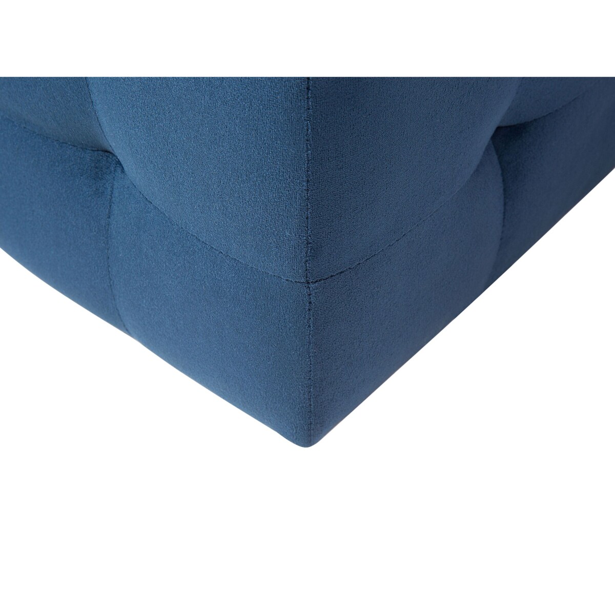 Puf ze schowkiem welurowy ciemnoniebieski MICHIGAN