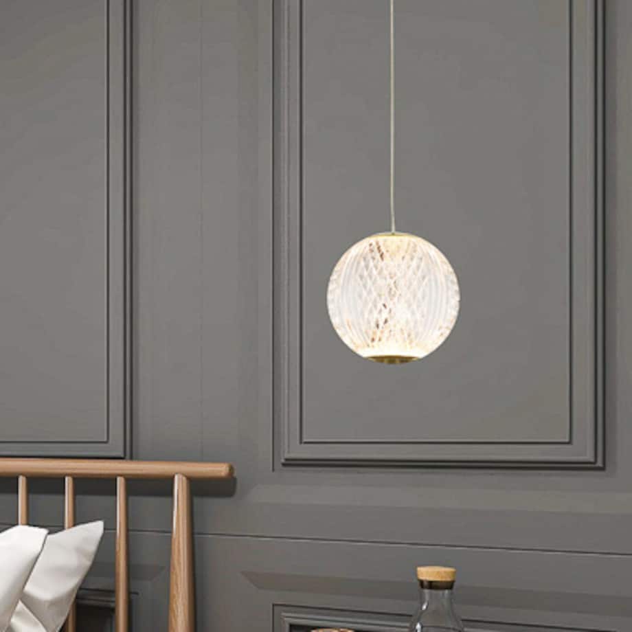 LAMPA wisząca ROSARIO PND-12220121-1A-GD Italux glamour OPRAWA zwis LED 4,2W 3000K szklany przezroczysty