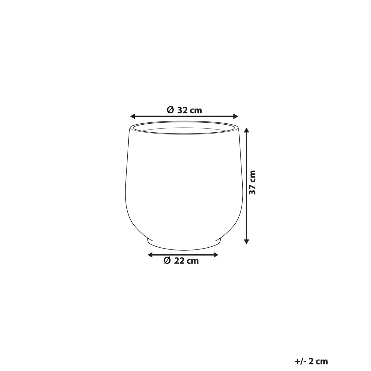 Doniczka DIONI Kamień 32 cm Jasnoszary