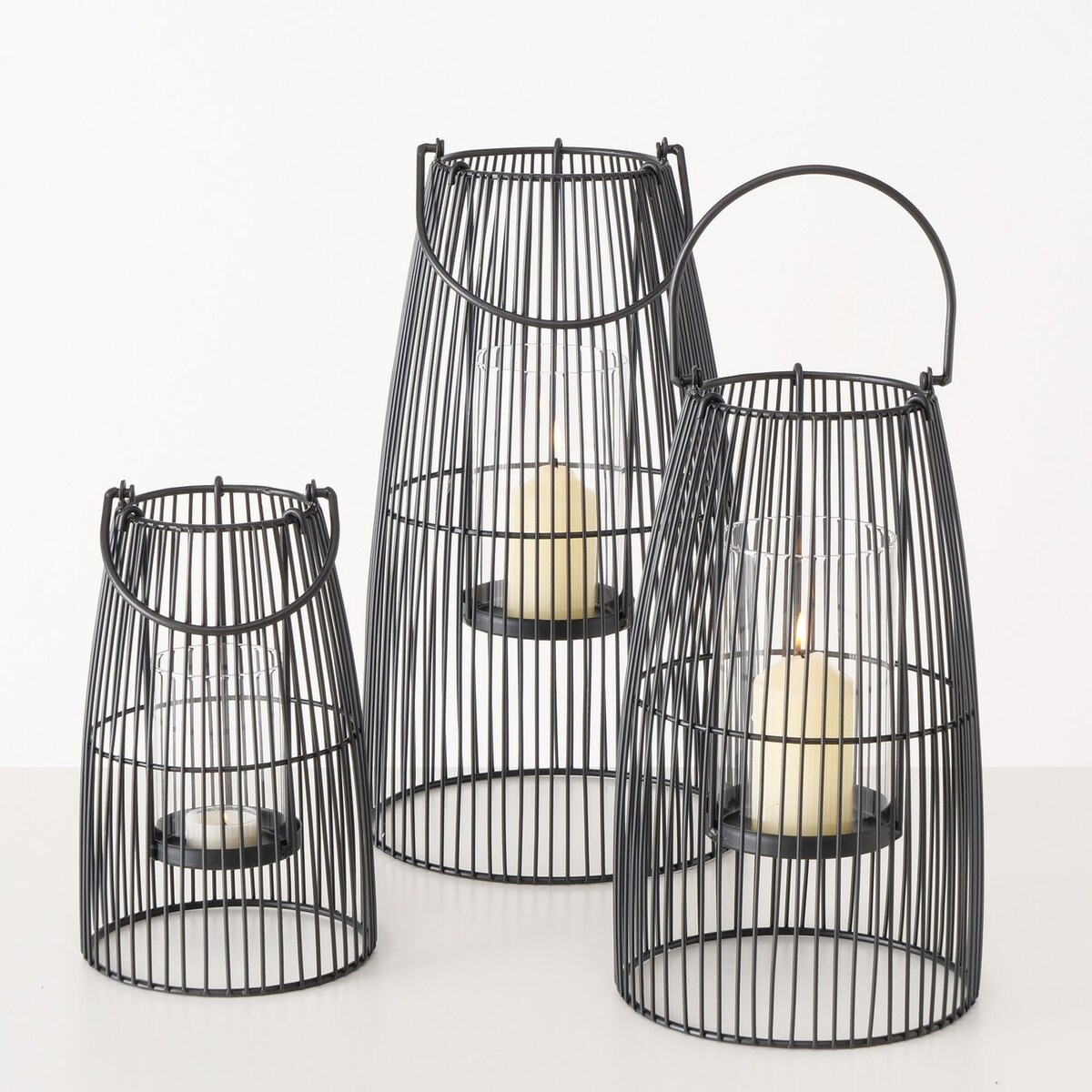 Zestaw metalowych lampionów CINTA, 25 - 40 cm