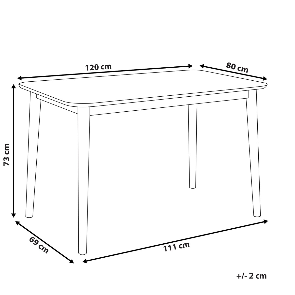 Stół do jadalni MODESTO Szary 120 cm 80 cm Drewno