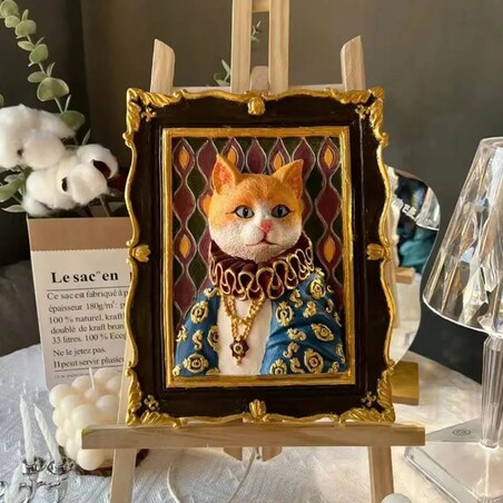 Malowanie 3D - Płaskorzeźba Królewski kot